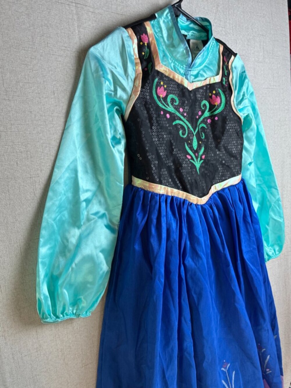 Anna Traveling Costume Frozen Girls Nordic Blue Sequins Pink Tiara 9 10 No Cape